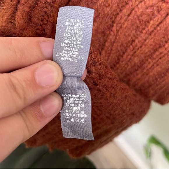 Aerie Super Soft Rust Colored Tie Back Sweater - Picture 5 of 5